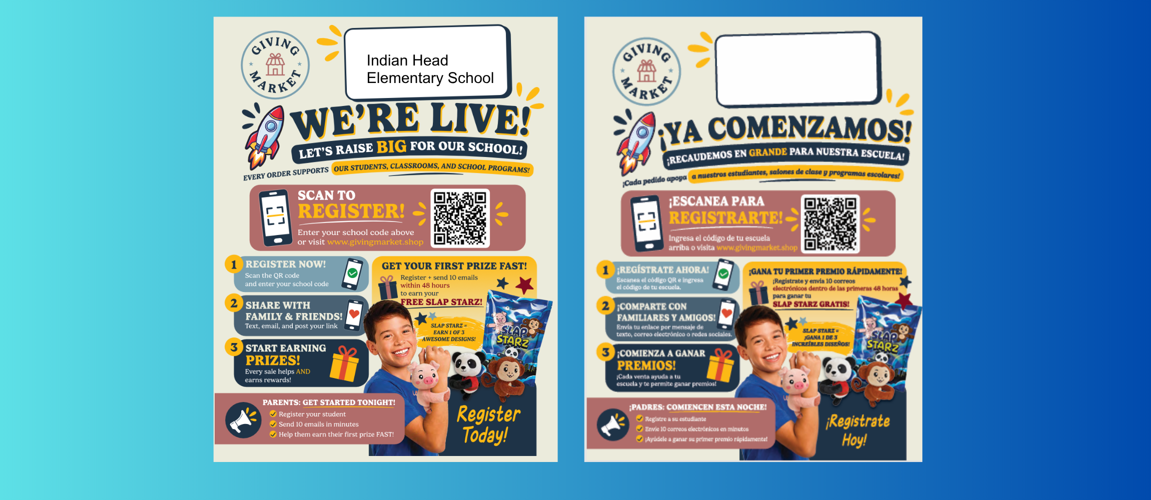 The giving market is live.  Sign up so your student can receive a prize