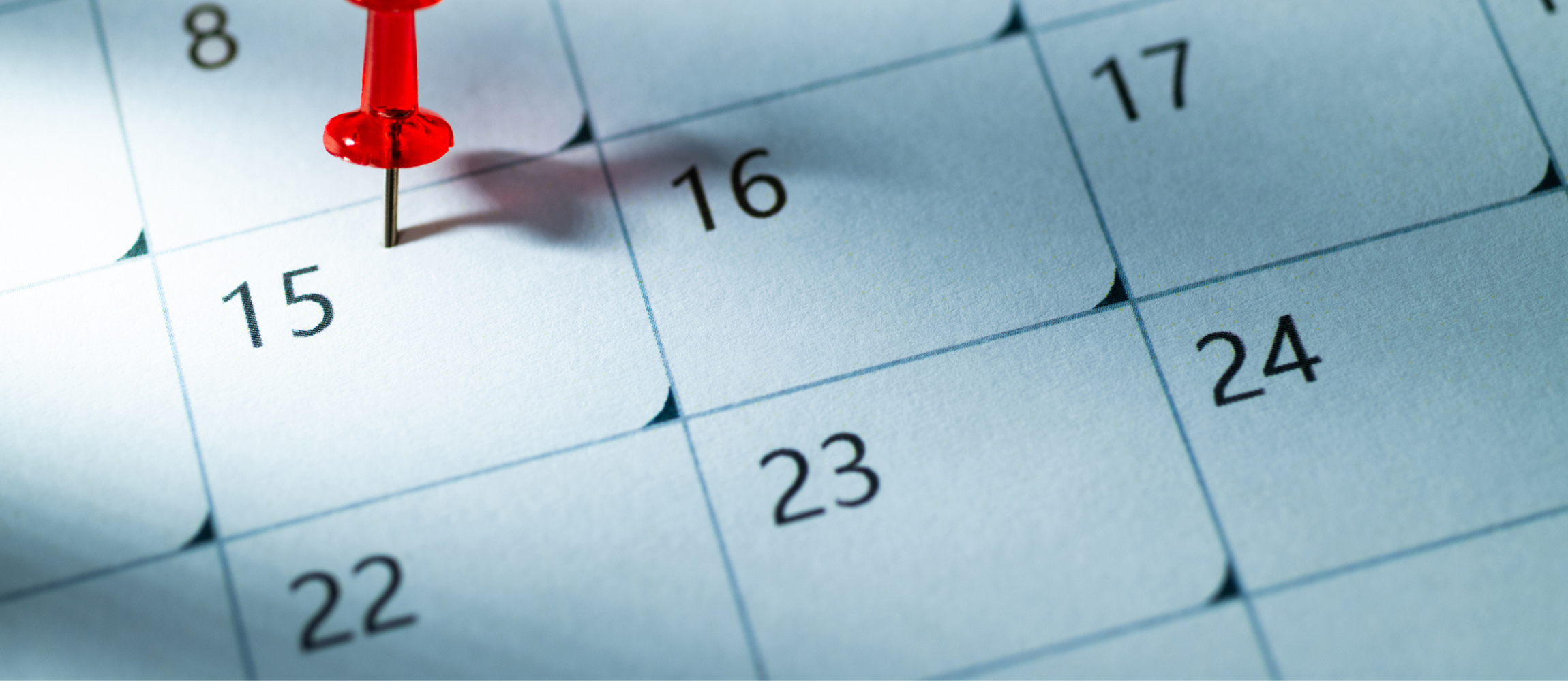 calendar with a pin in a date