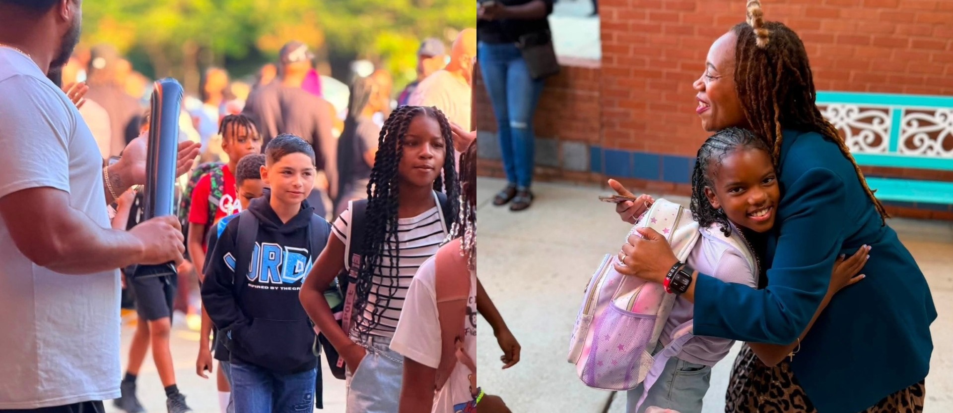 collage of students on the first day