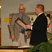 teacher accepting award