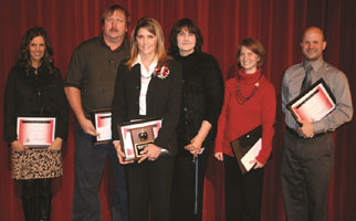 Christine Jones (middle, front), is shown with the other nominees (left to right): Michelle Vinson, Kenny Estes, Jeanne Lair, Kari Keller, and Dan Venner.