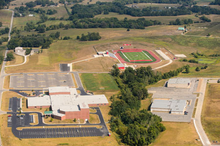 Aerial view of the land donated to the Chillicothe R-II School District by the Chillicothe Education Foundation