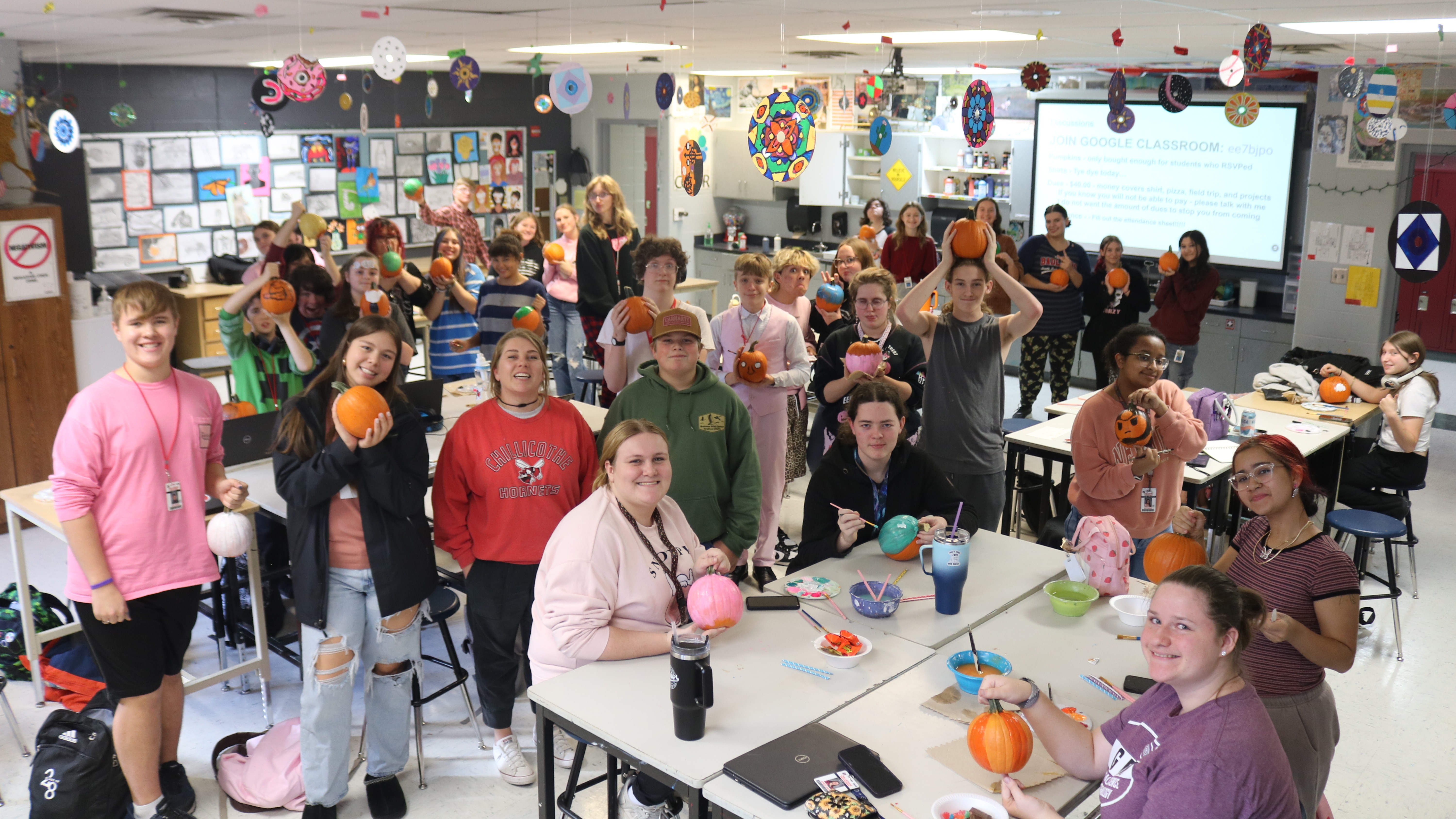 CHS Art Club Painting Pumpkins