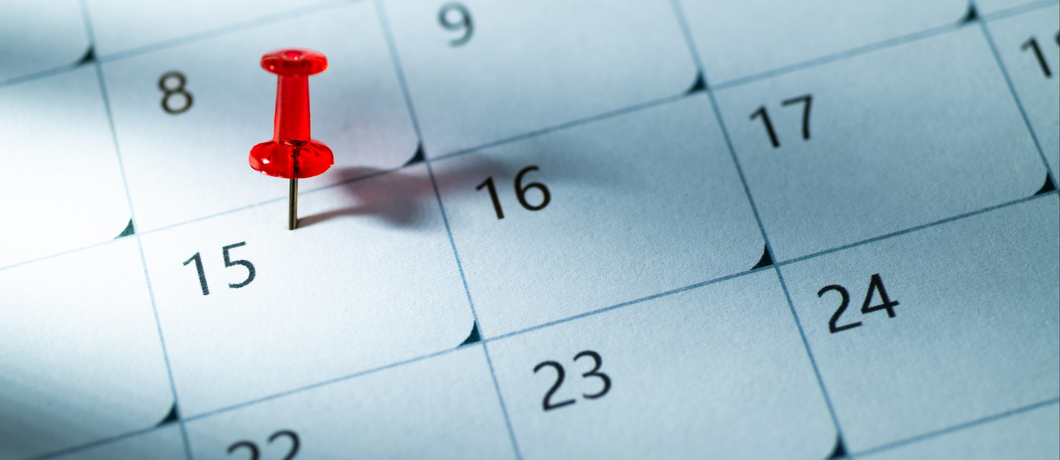 calendar with a pin in a date
