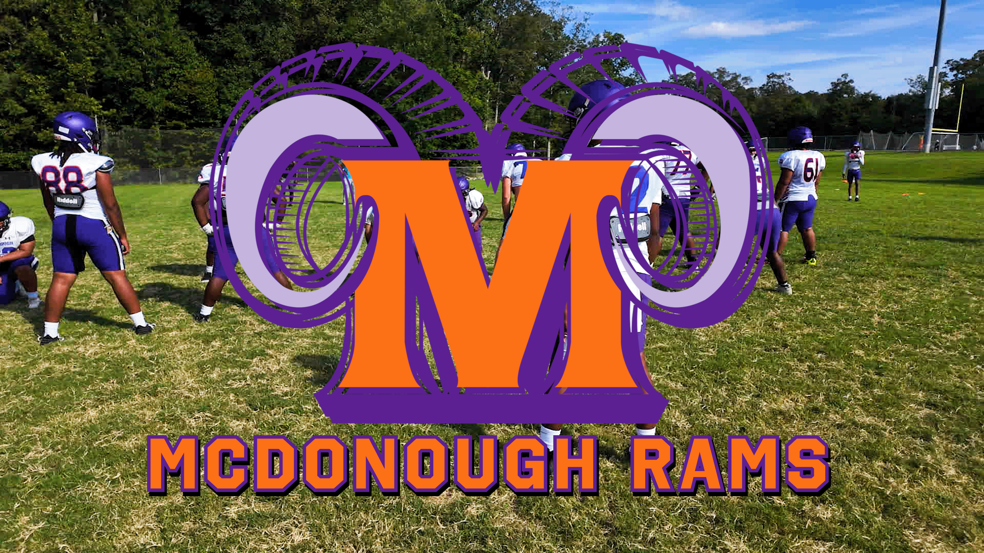 McDonough football team with school logo