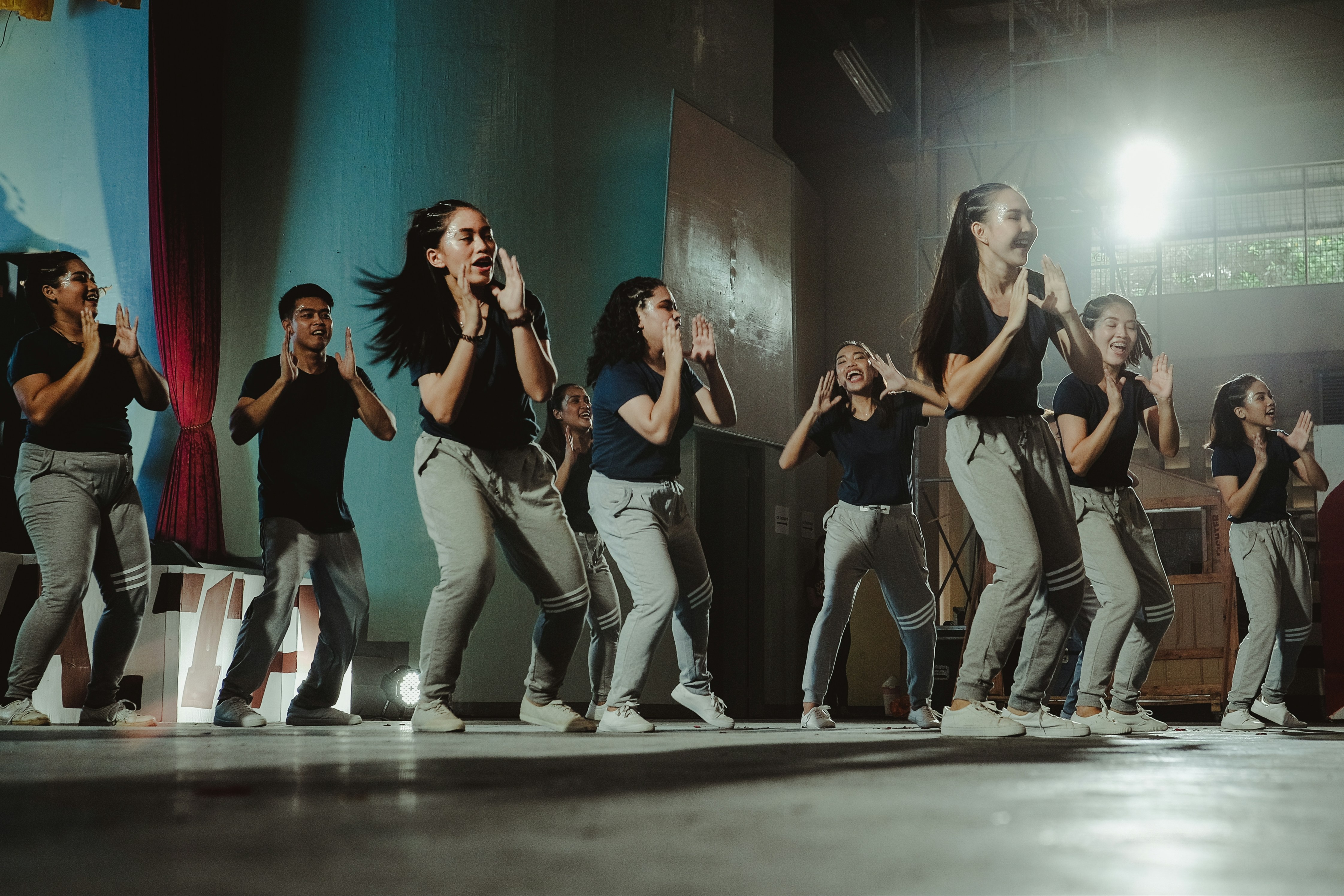 students dancing together