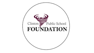 Clinton public school foundation logo with tornado