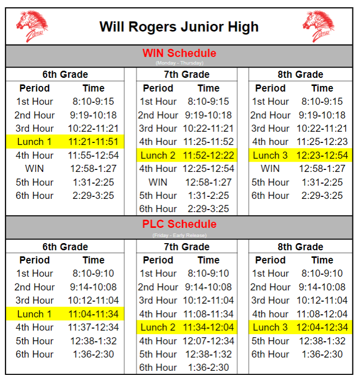 CLASS SCHEDULE 