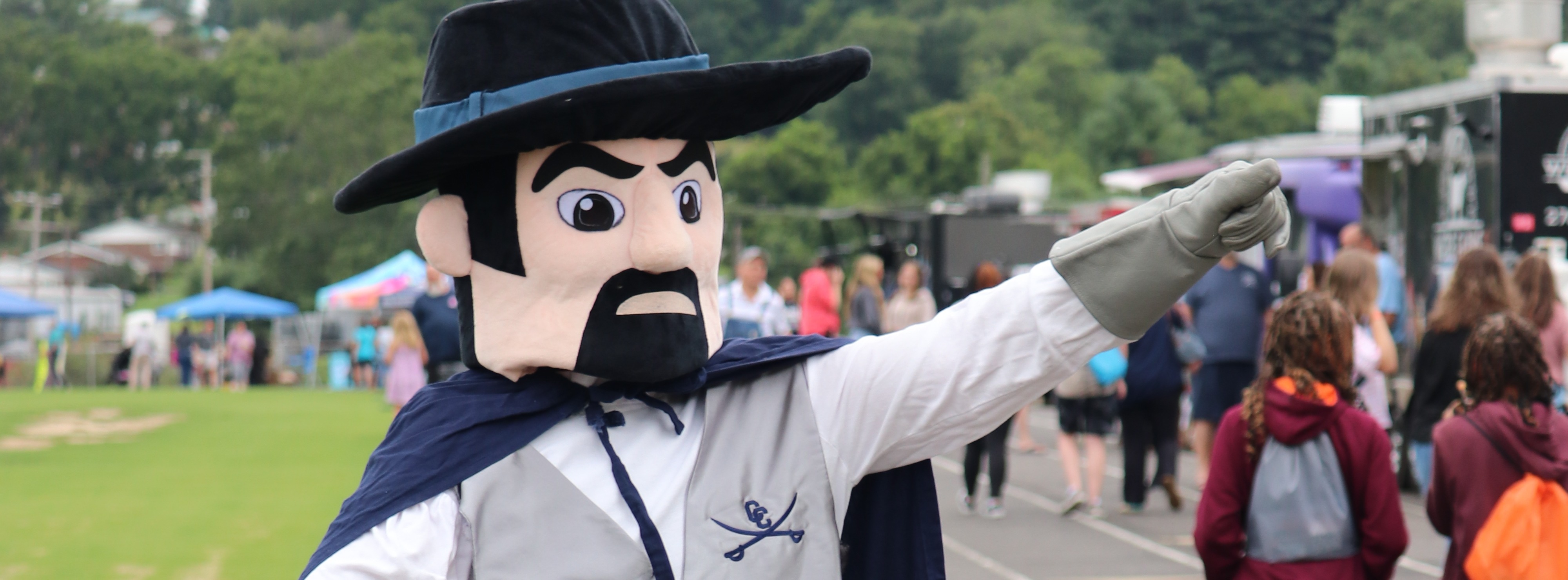 Cavalier Mascot on Football Field