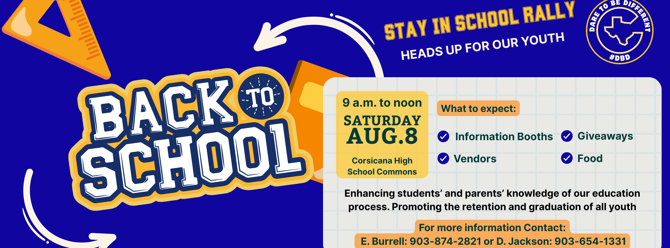 back to school rally graphic