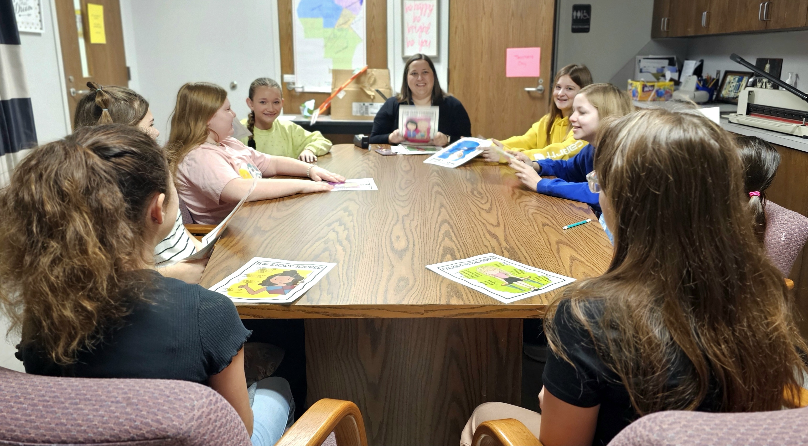 Mrs. Kerr leading a WIN group of students 