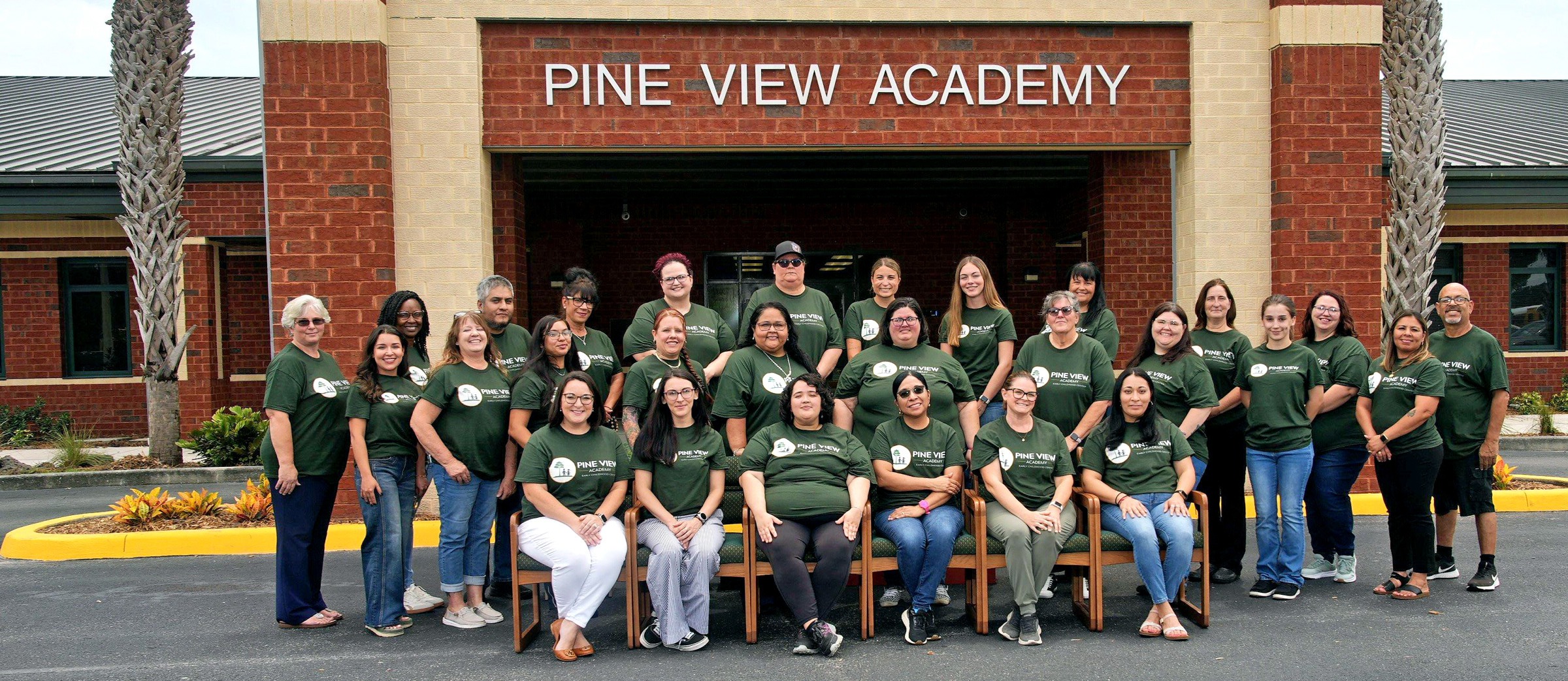 group picture of all staff at pine view academy