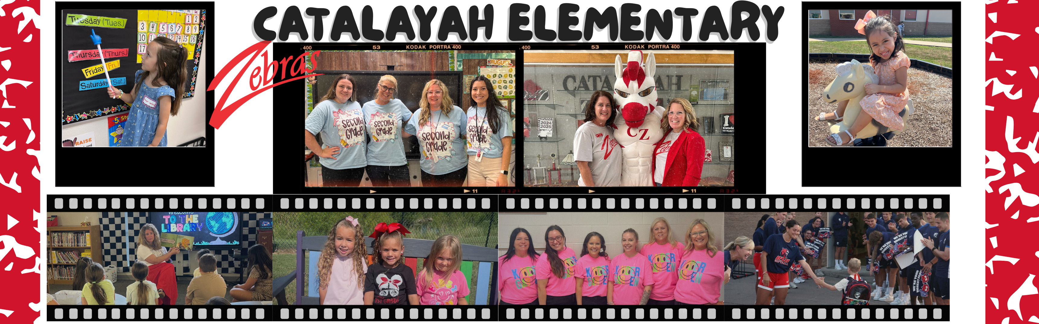 kids playing, teacher groups in matching shirts