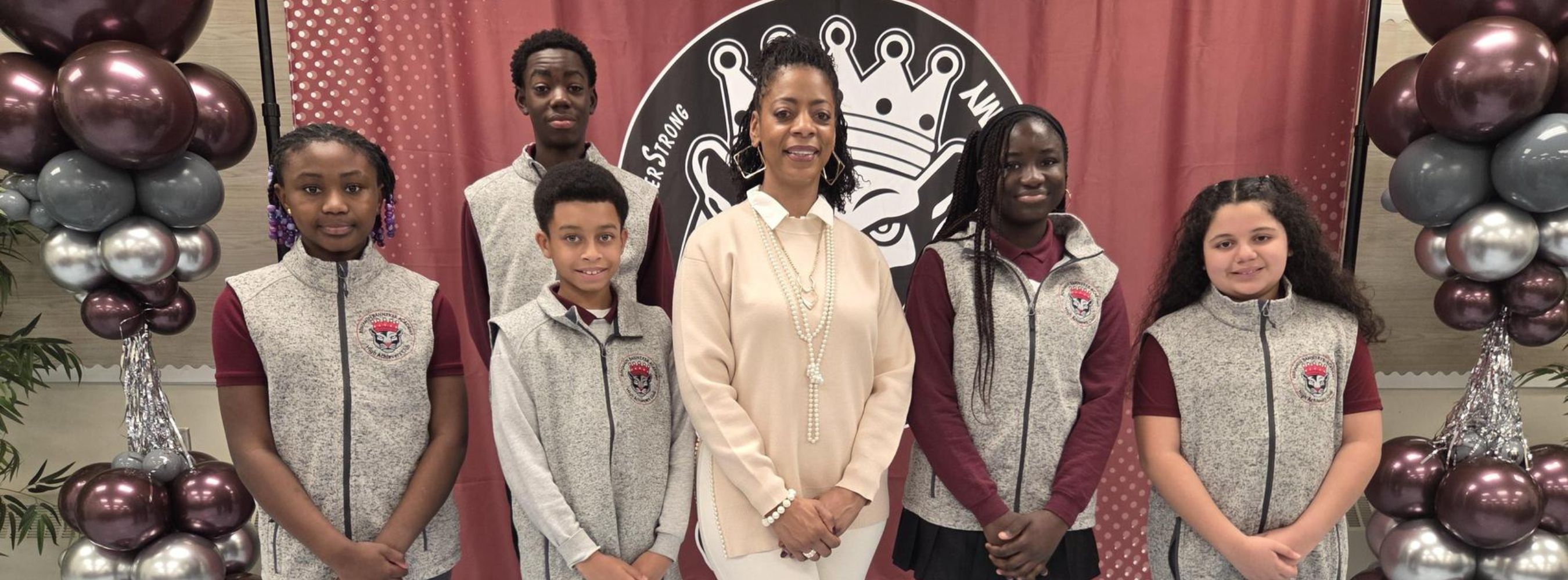 School Principal with students