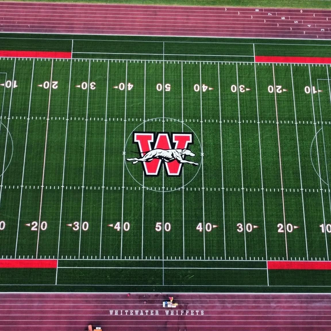 aerial view of the football field