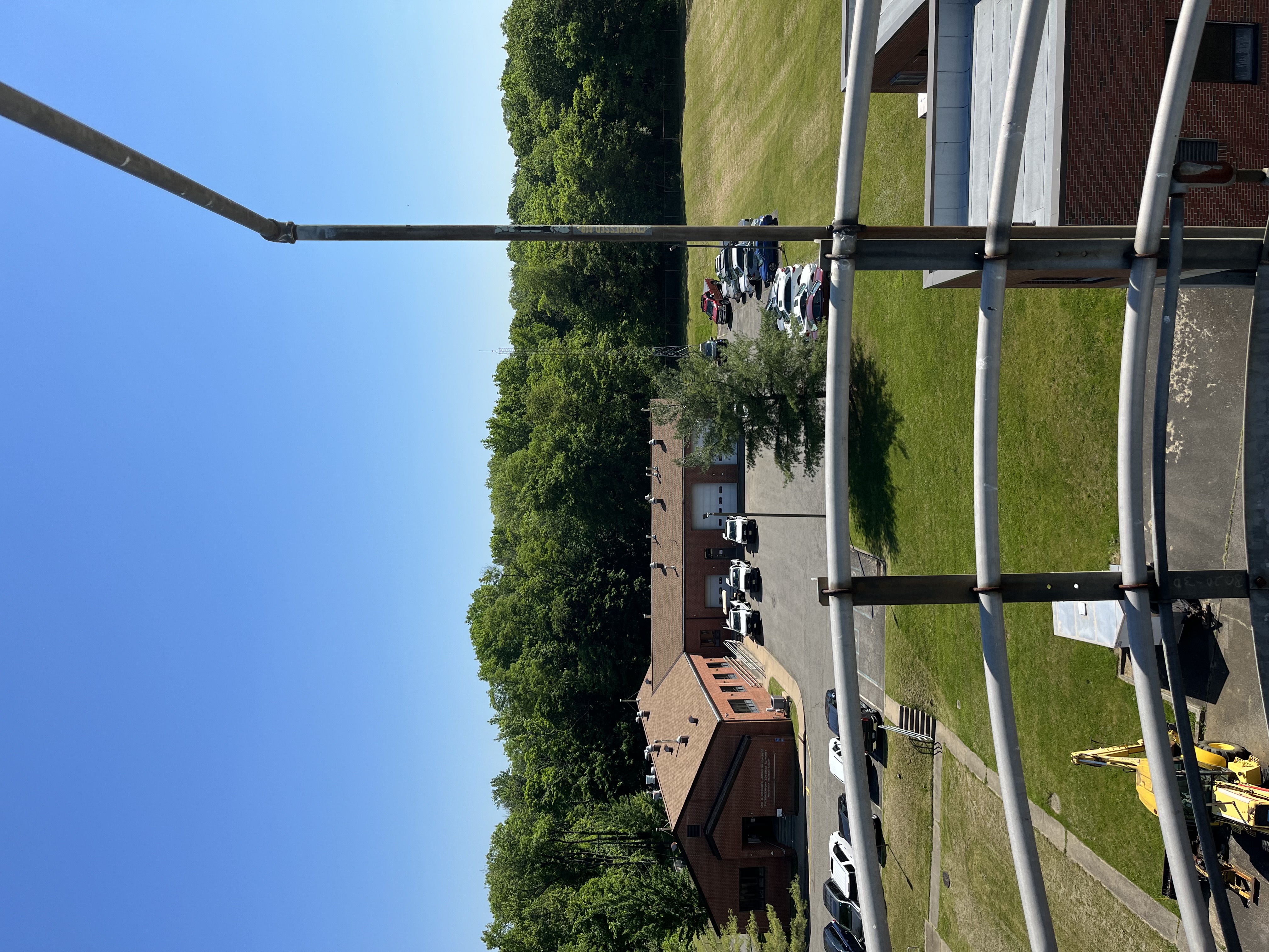 birds eye view of waste water treatment plant