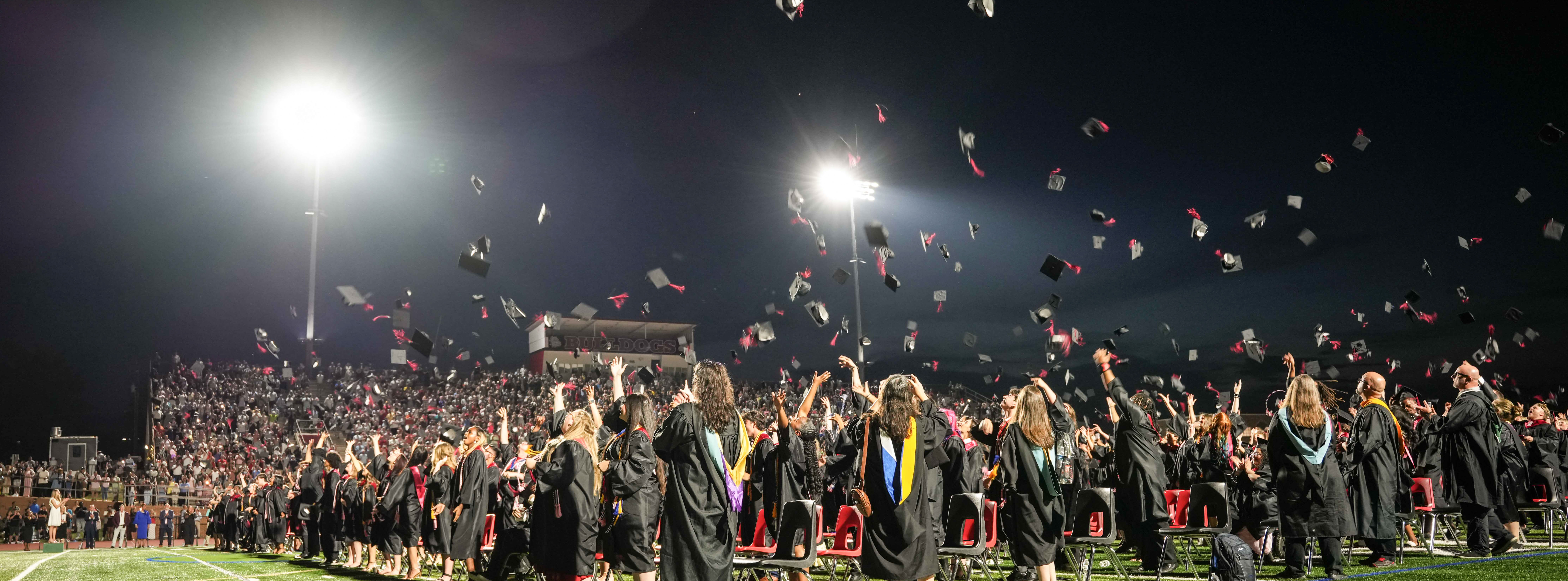 Boiling Springs High School Students Toss their Caps at Graduation