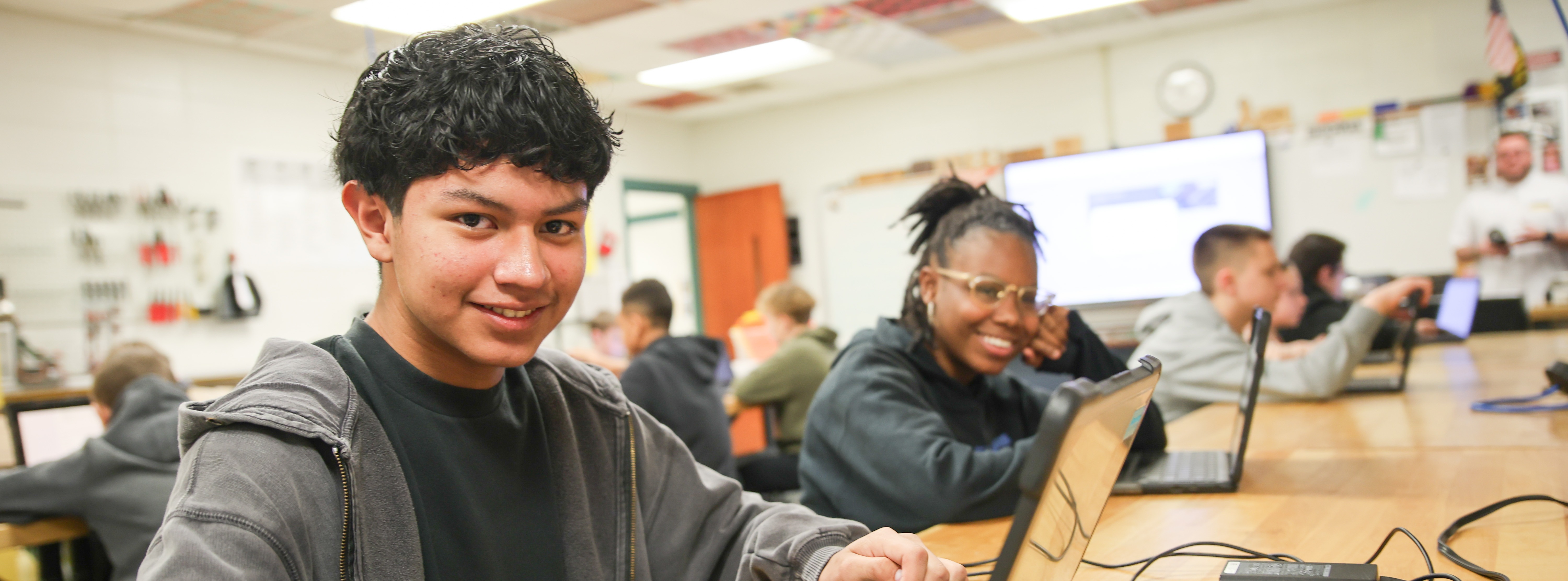Chesnee Middle Students Working in Class