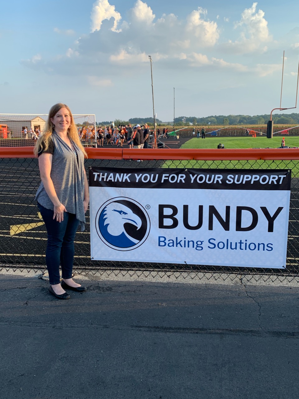 Bundy Baking Solutions joins the growing list of donors for the fieldhouse project, and were recognized at the 9/21/19 football game. 