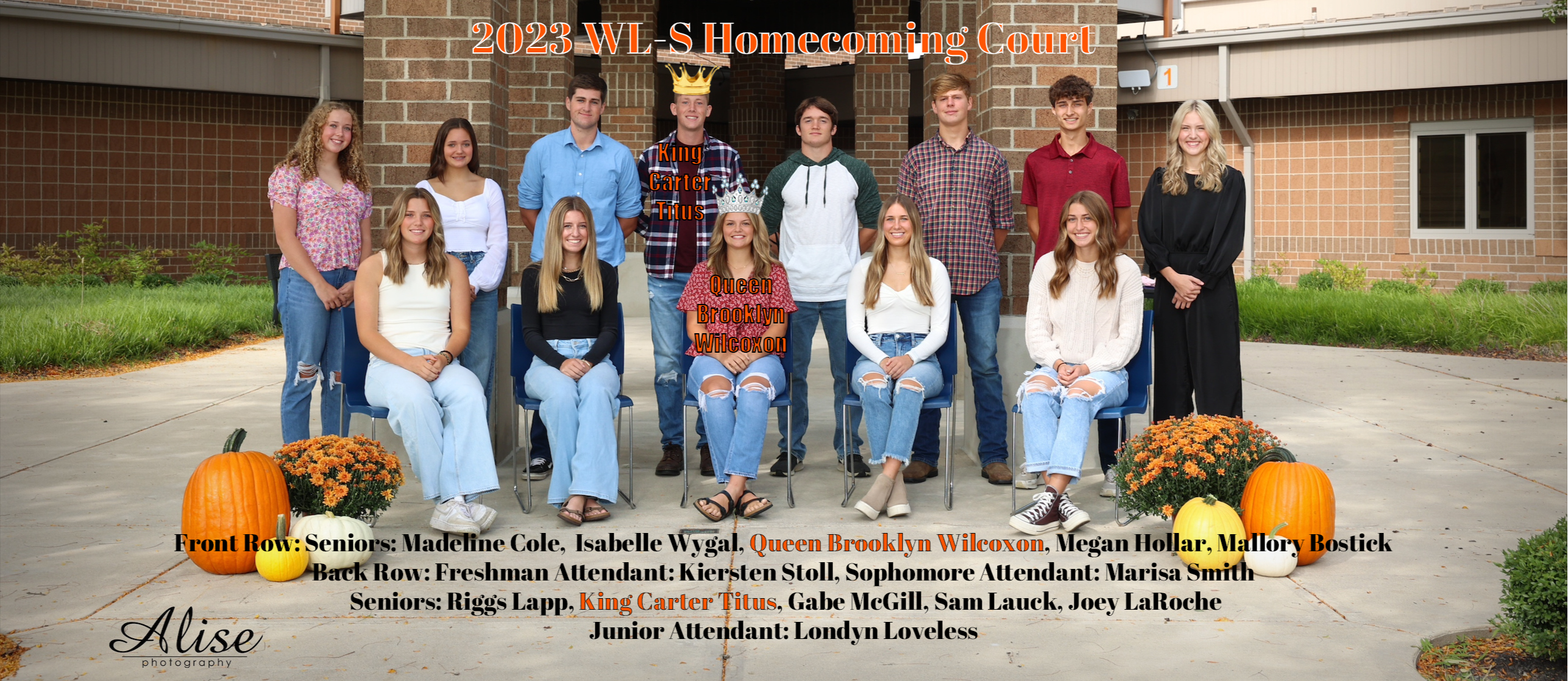 2023 WL-S Homecoming Queen, King & Court