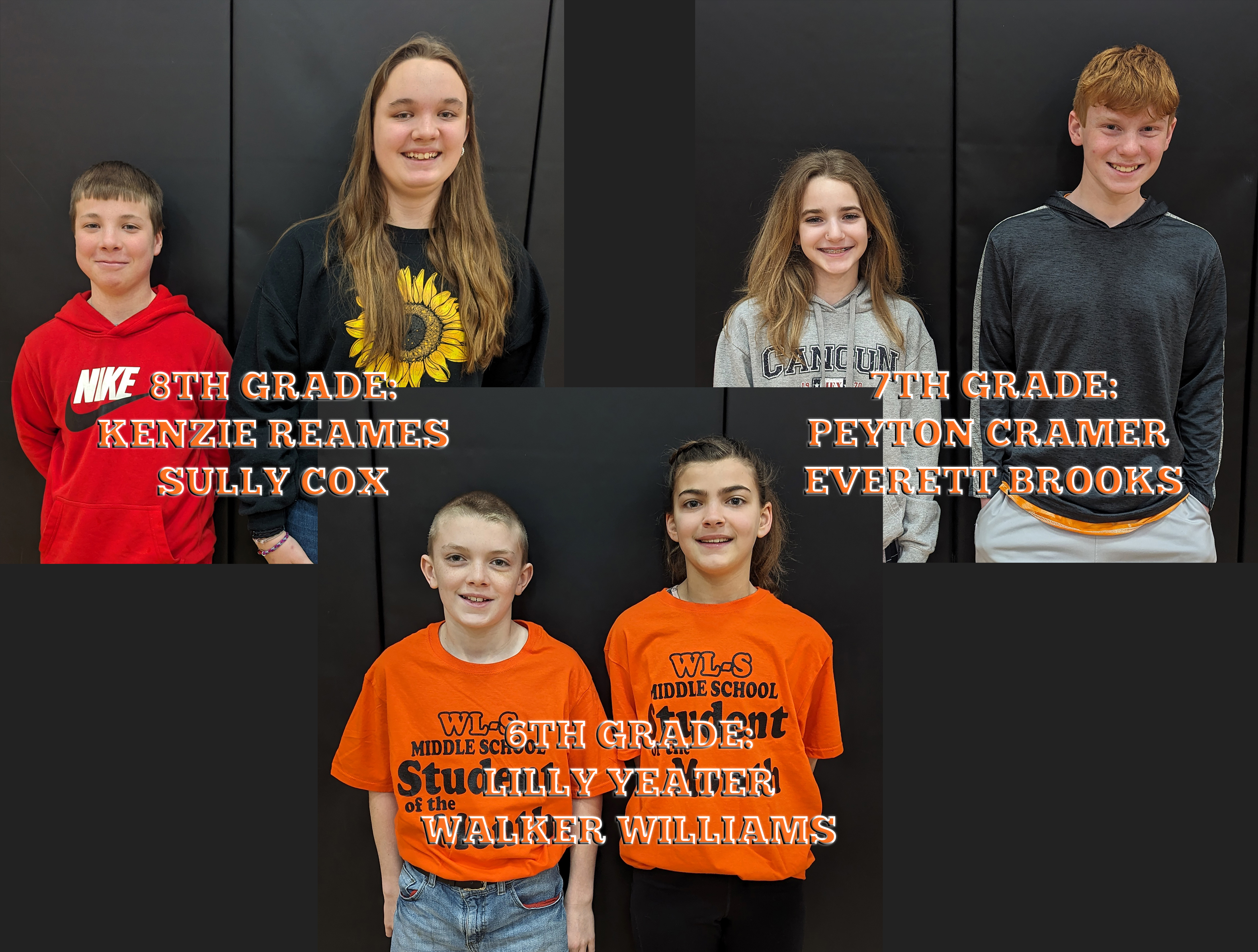 WL-S MS FEBRUARY STUDENTS OF THE MONTH