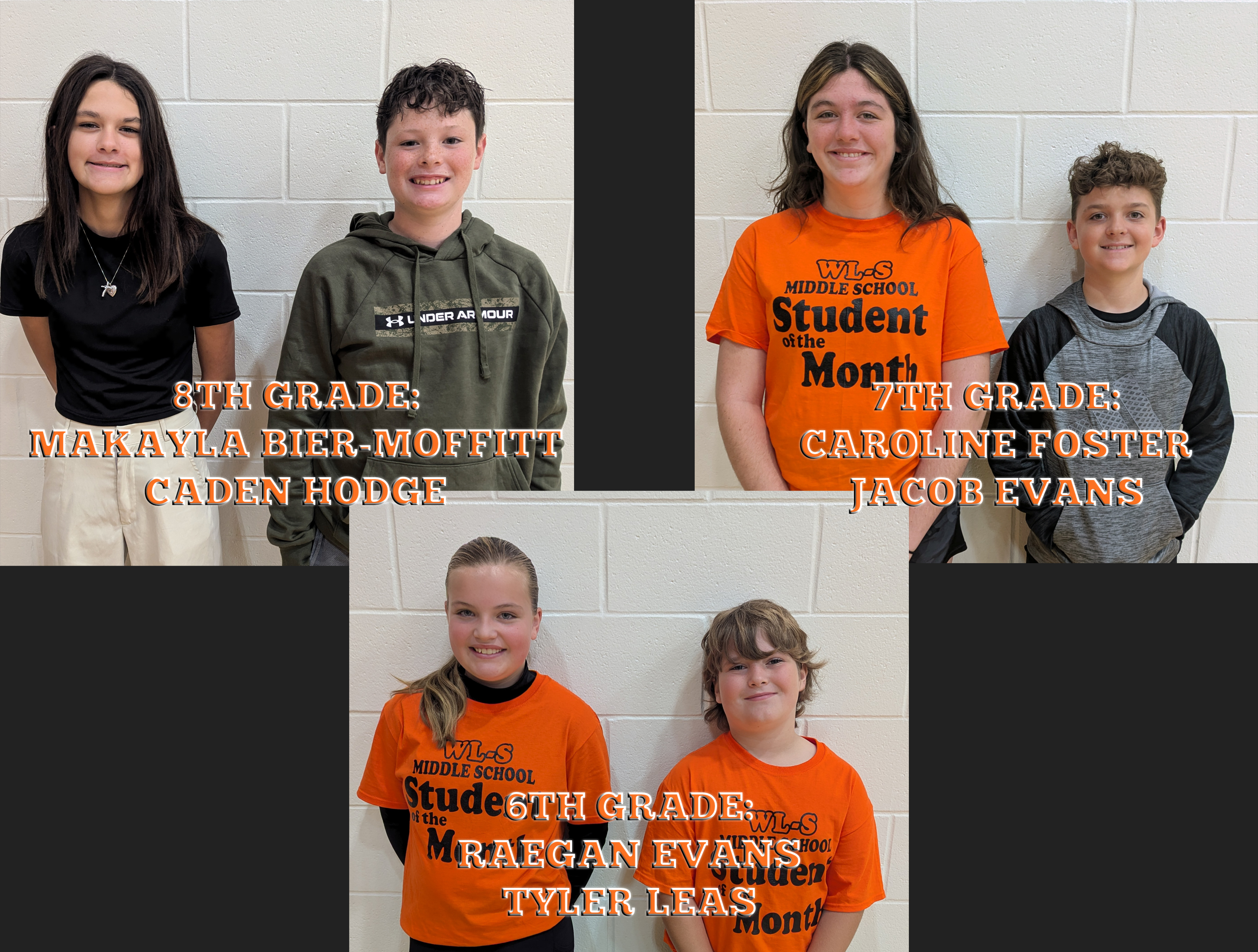 WL-S September MS  Students of the Month