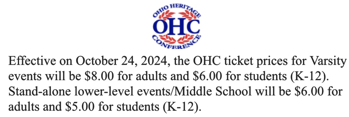 OHC Ticket Price Increase