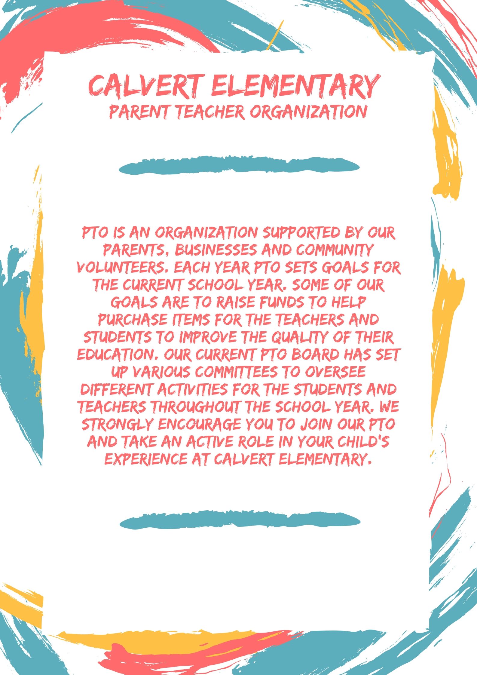 Calvert Elementary Parent Teacher Organization