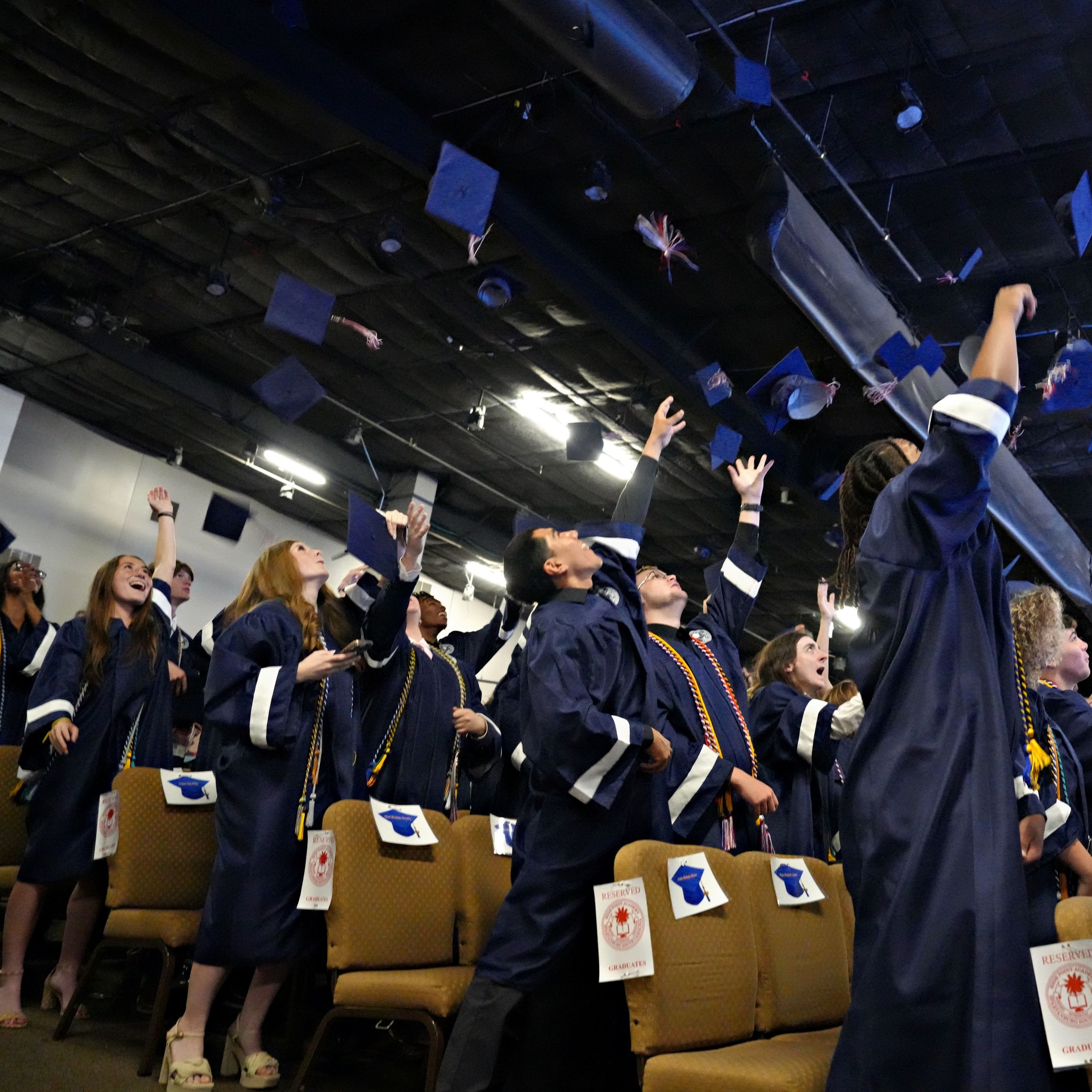 Grad cap toss