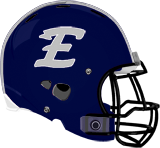 An American Football helmet with the logo of the school on the sides.