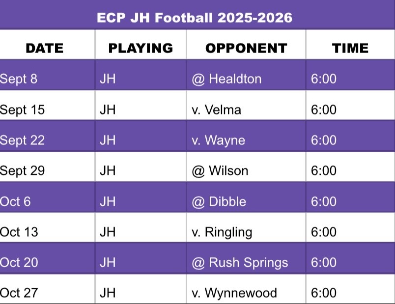 JH Football Schedule