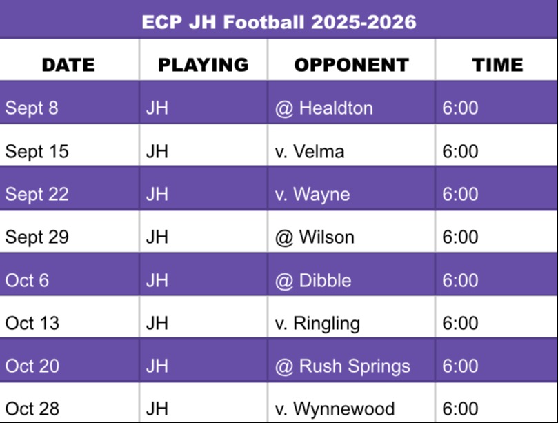 JH Football Schedule