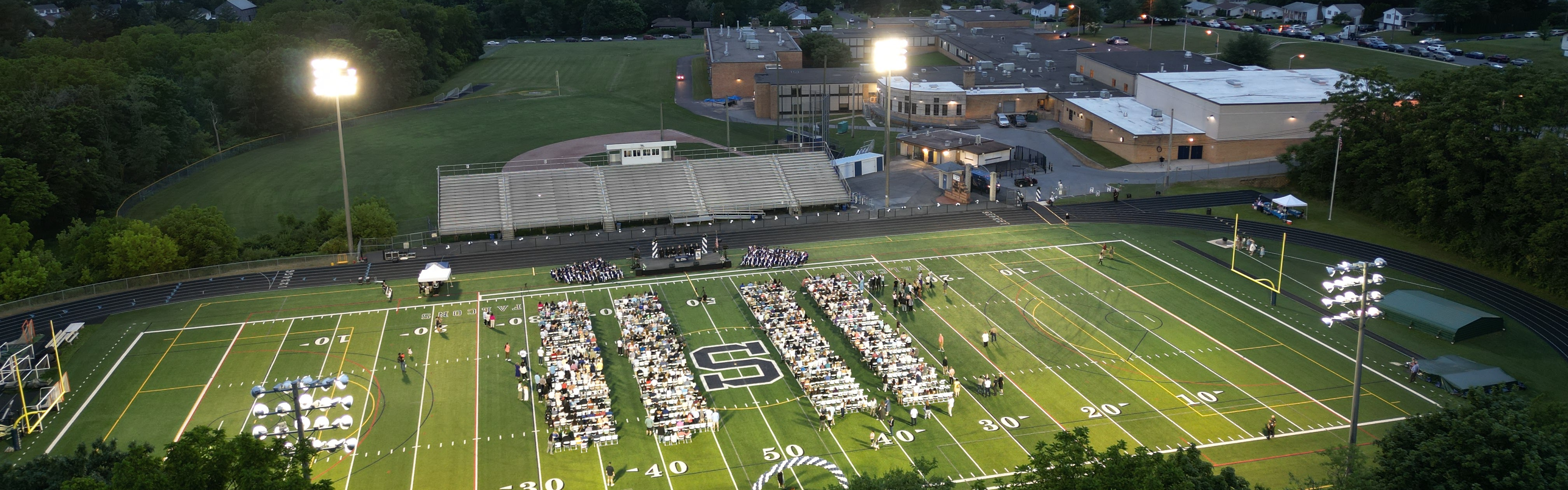 Aerial View of Graduation (Photo by Ryan Cady))