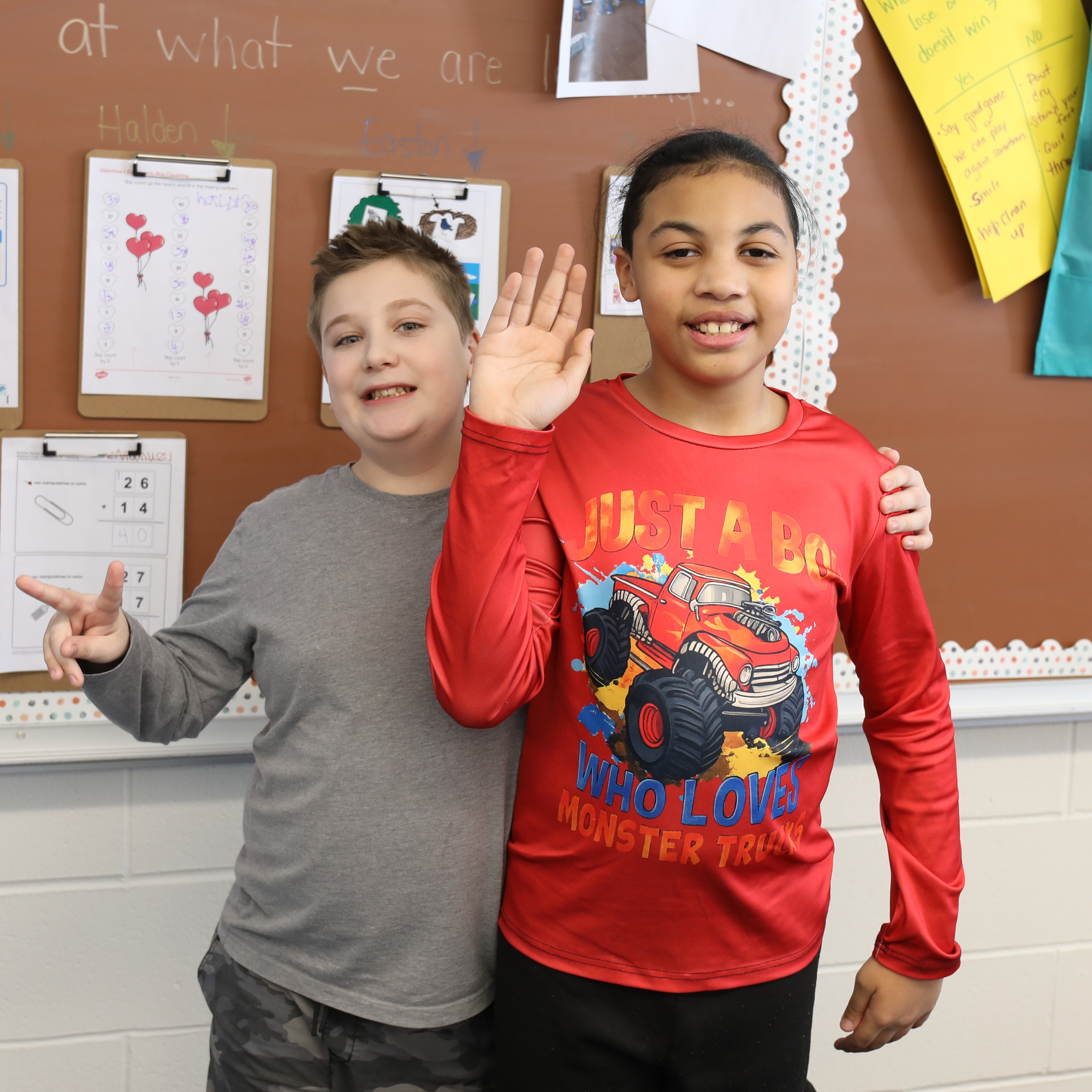 Two young, male students at Finger Lakes Secondary School