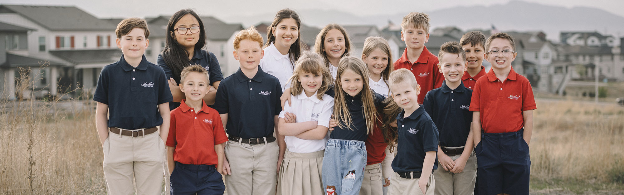 A group of students poses together.