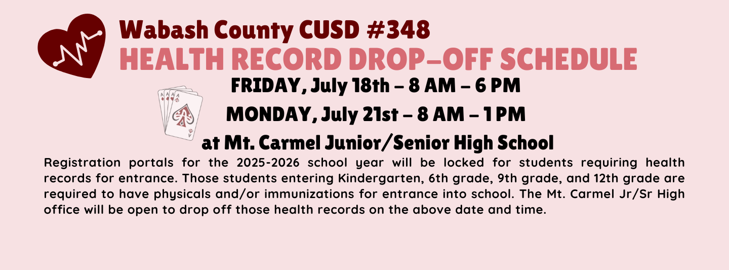 HEALTH RECORD DROP OFF at Mt. Carmel Junior Senior High School
