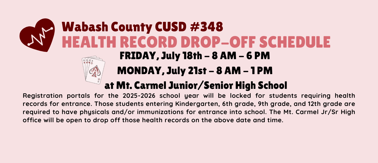 HEALTH RECORD DROP OFF at Mt. Carmel Junior Senior High School