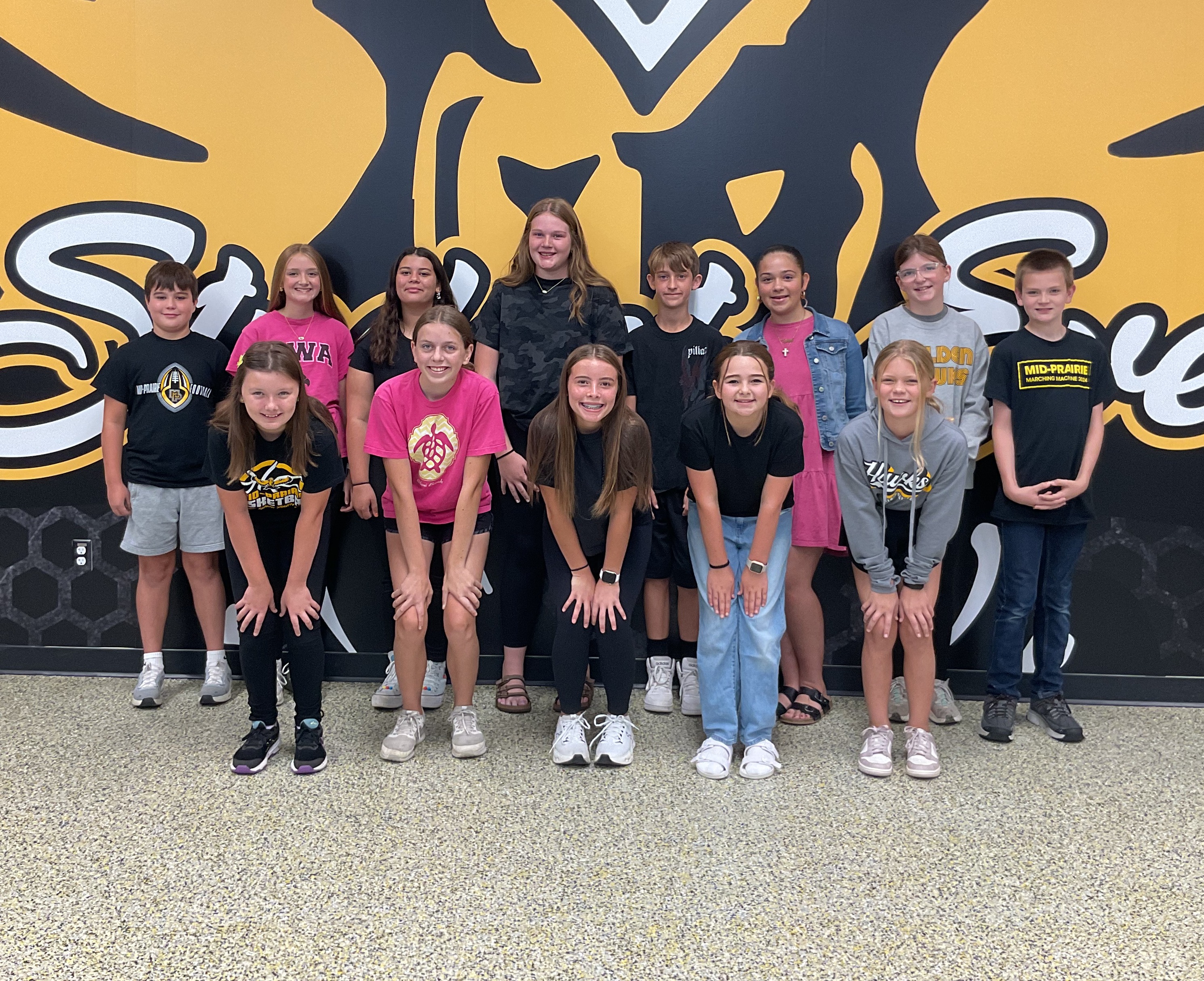 Group photo of the middle school's Student Leadership Team 