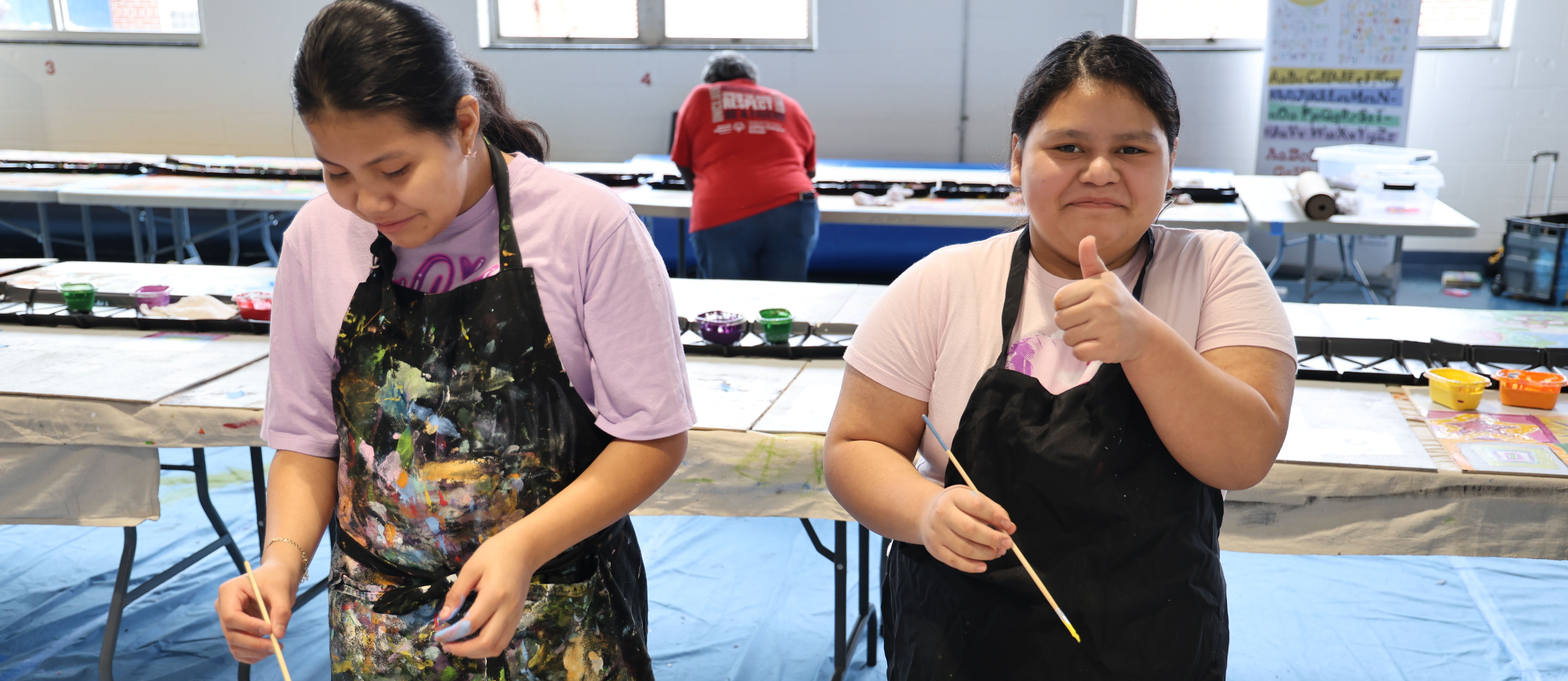 Georgetown Elementary School students painting