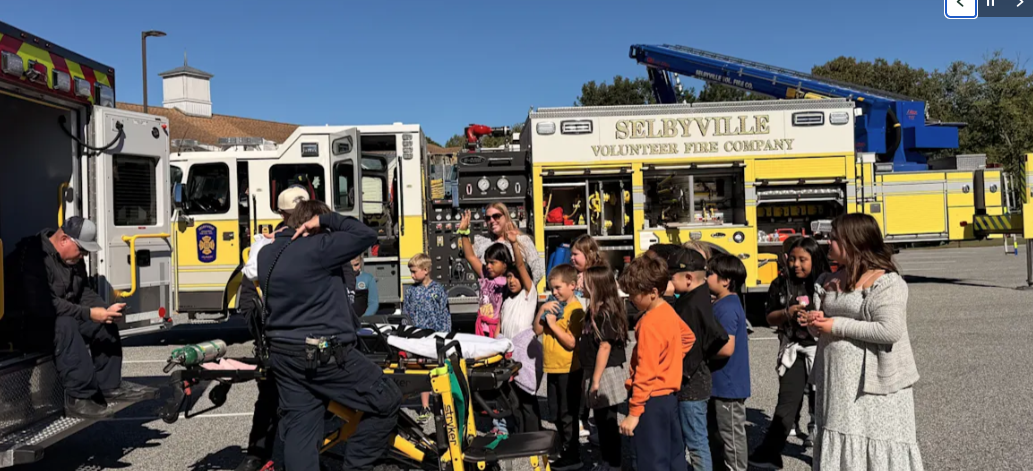 selbyville volunteer fire company with students