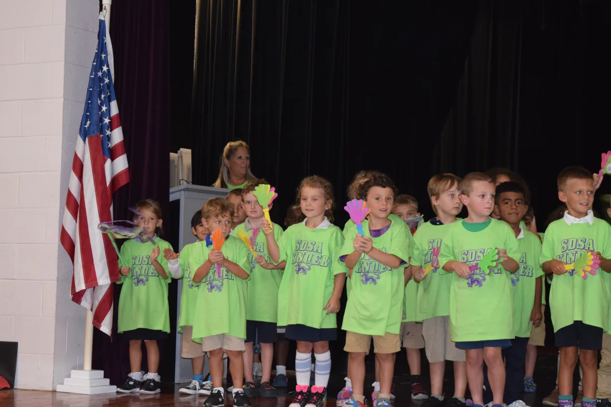 students on stage