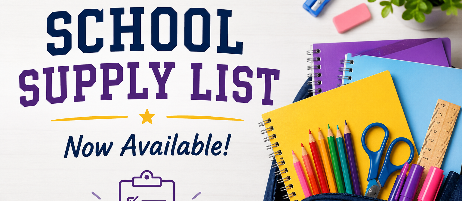 School Supply List now available