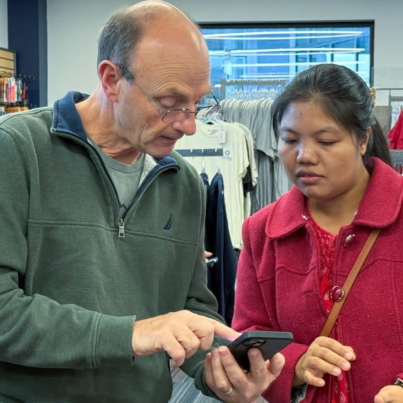 Gary works with an Adult Education Student