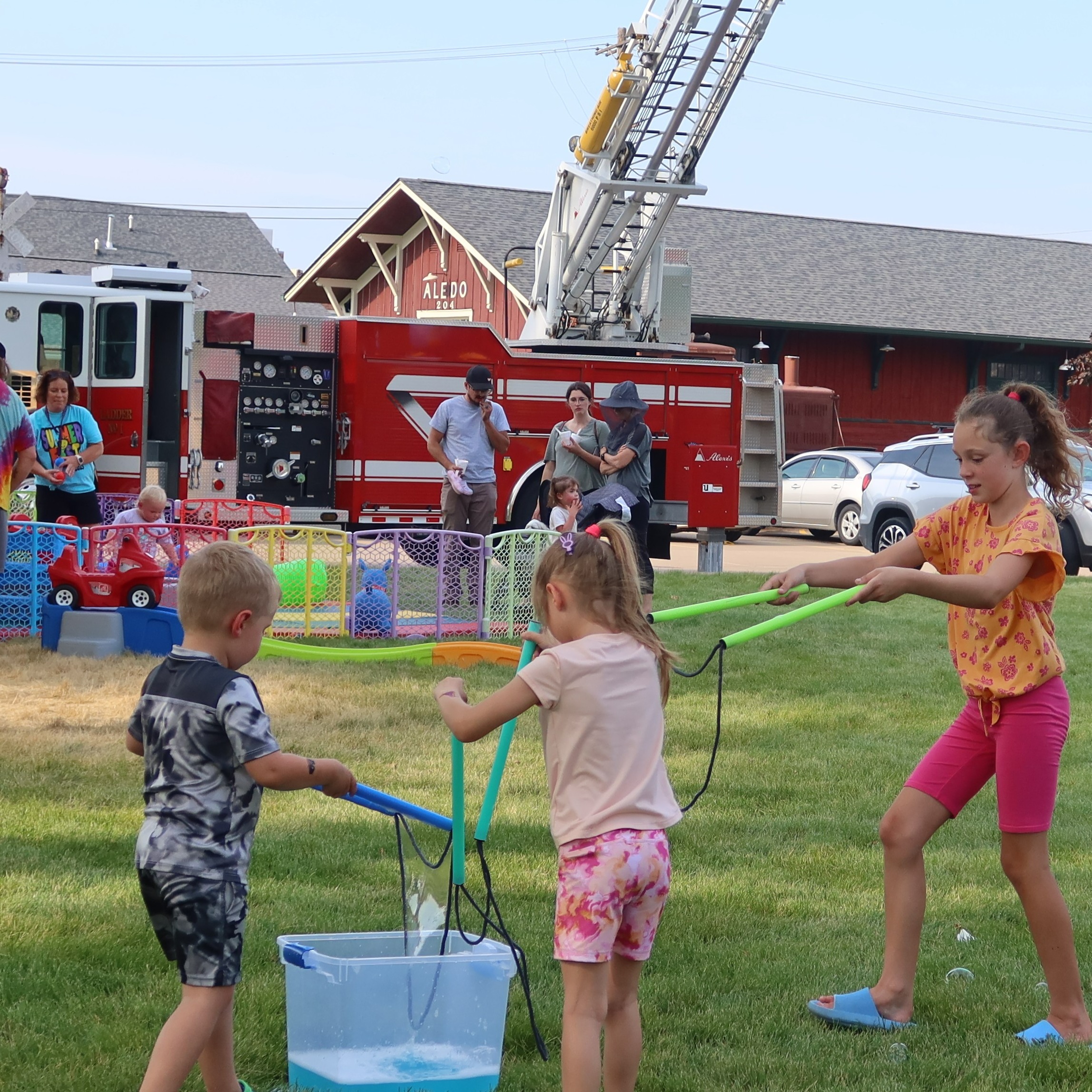 Kids Playing with Bubbles at Mercer County SummerFEST