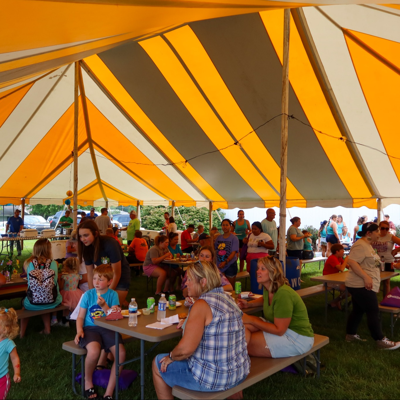 SummerFEST food tent with many people