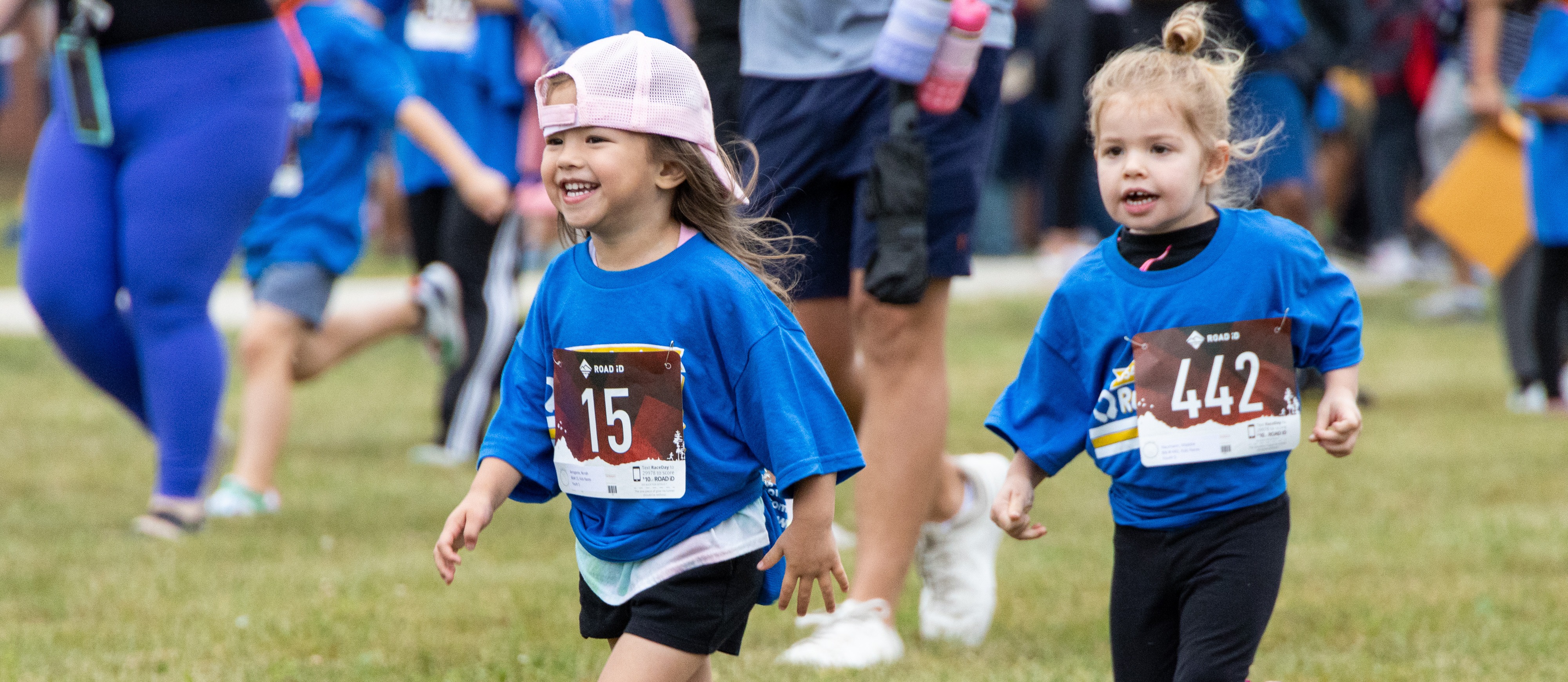 Two students running
