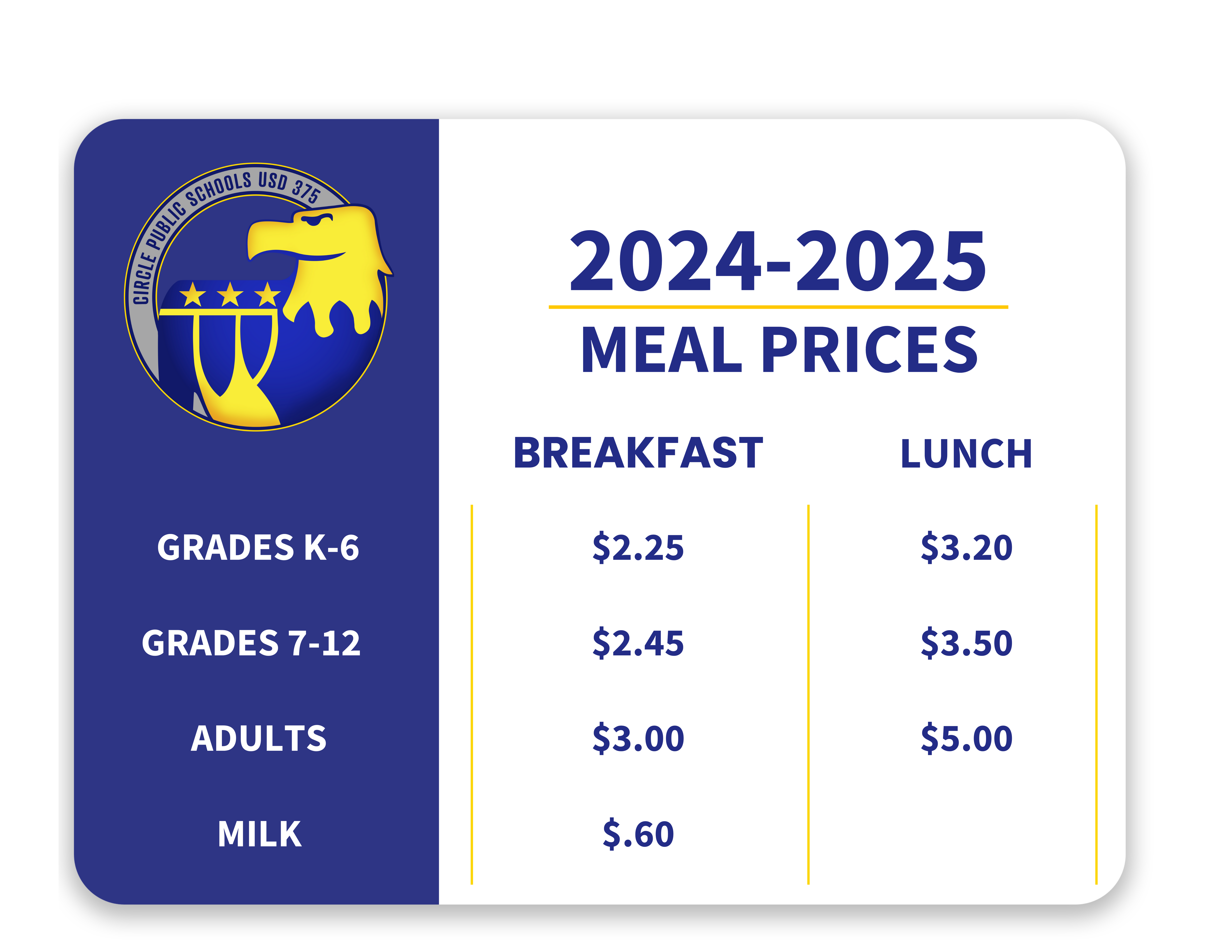 24-25 Meal Prices