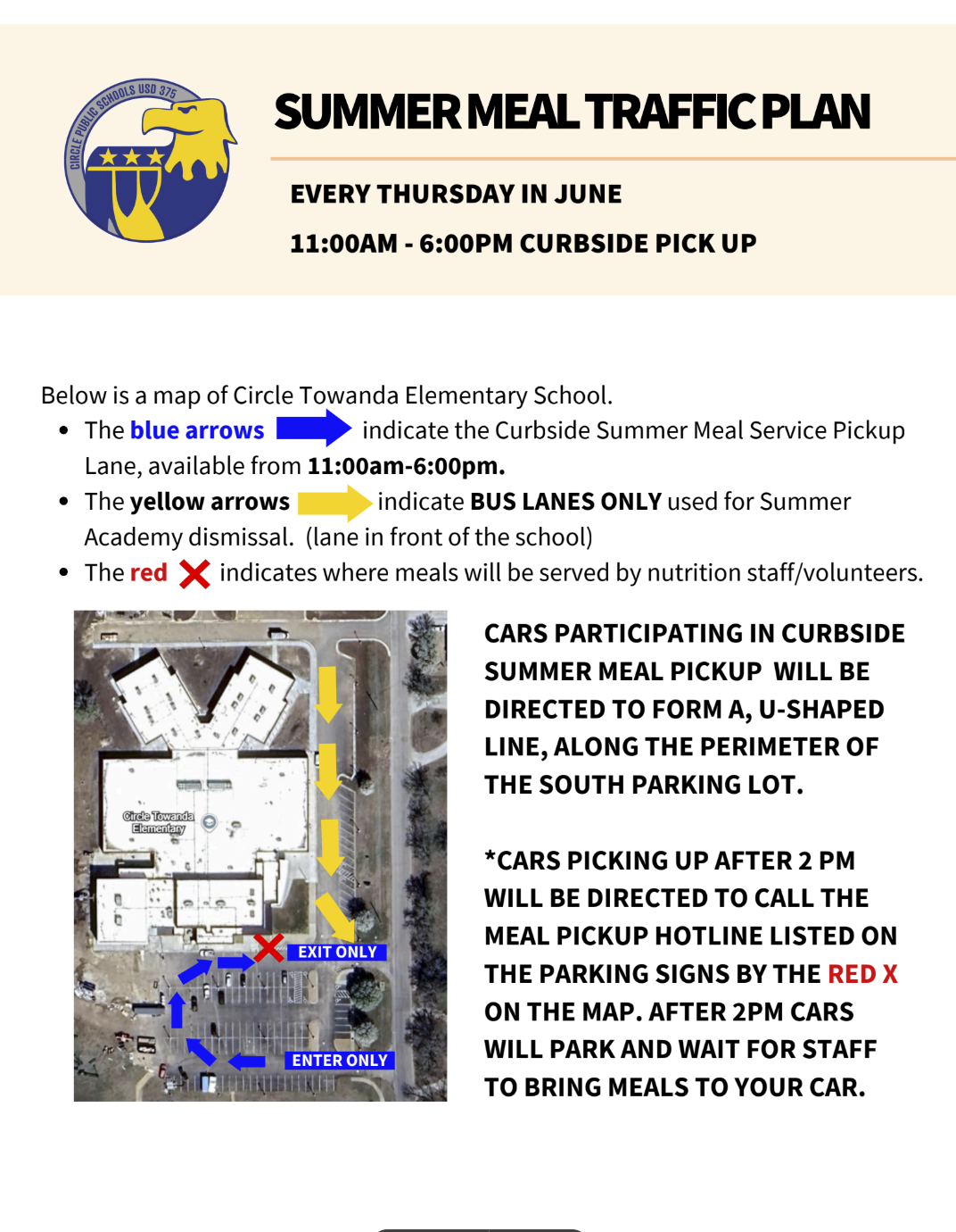 Summer meal pick-up map