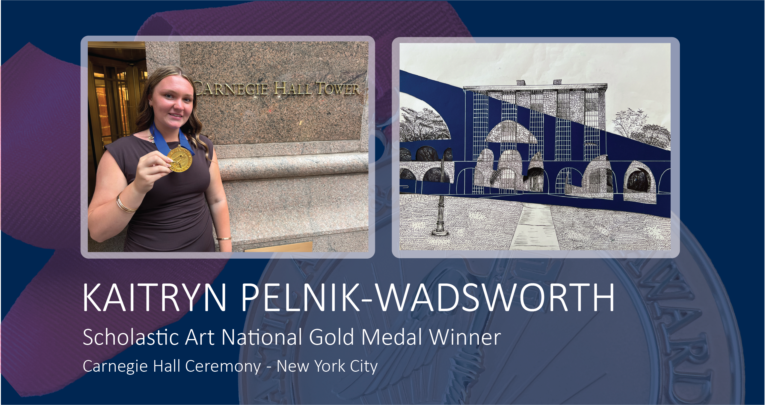  New Hartford Student honored at Carnegie Hall in New York City and received a National Scholastic Art &amp; Writing Gold Medal