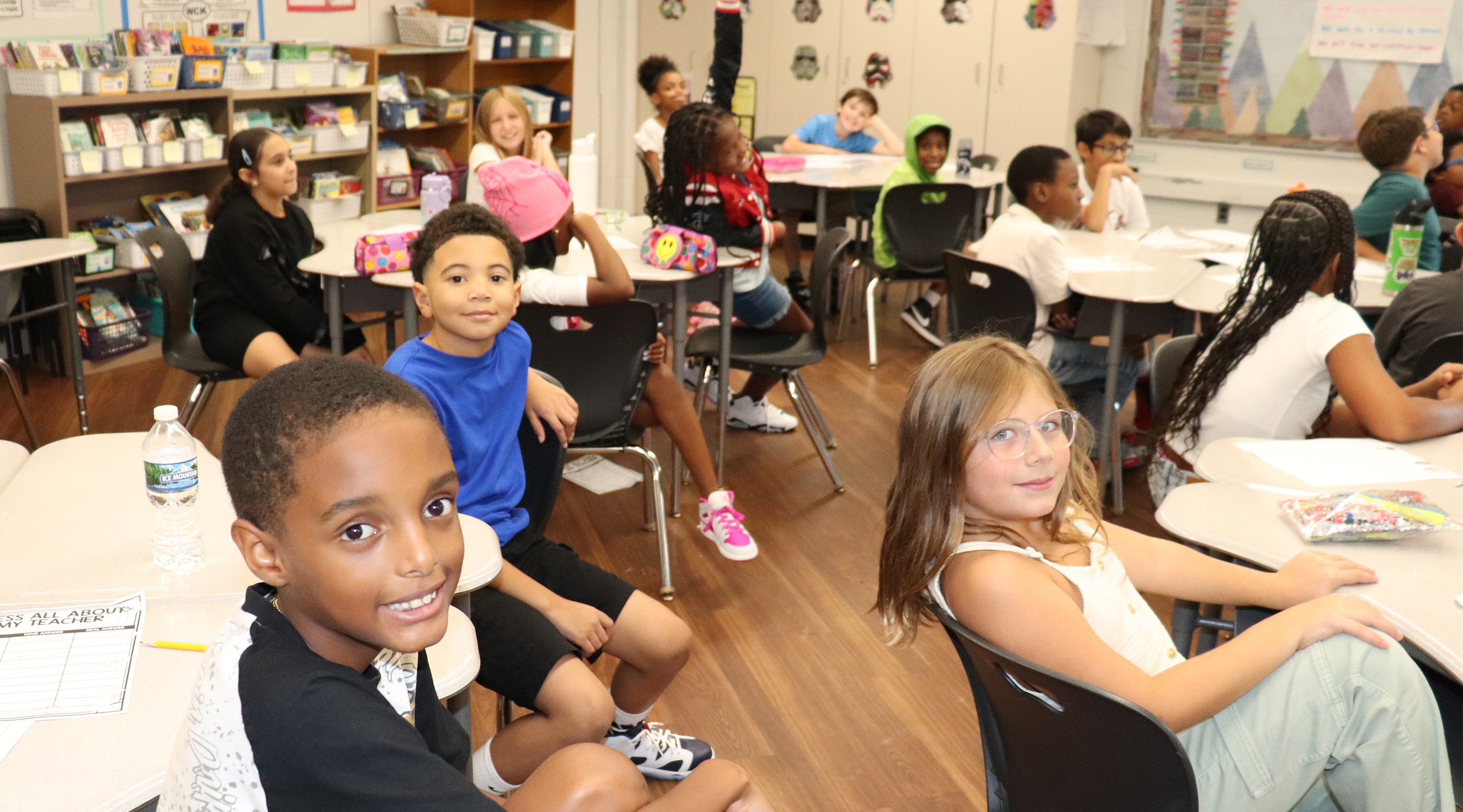 Classroom of smiling students
